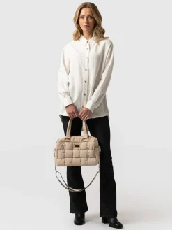 Best Saint and Sofia Woven Duffle Bag - Cream