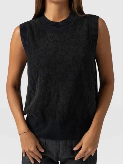 Outlet Saint and Sofia Wren Sleeveless Knit - Black